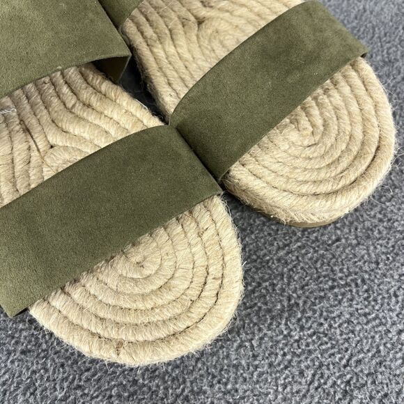Haute Hippie Sandals Womens 6.5 Green genuine suede espadrille slip on straps - Picture 9 of 14